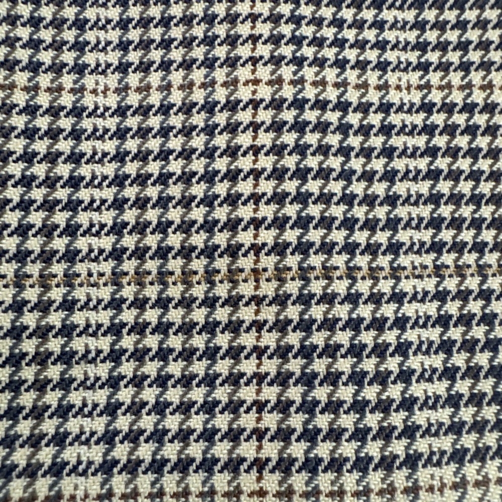Jos A Bank Brown Blue Houndstooth Plaid 100% Wool Sport Coat Jacket Blazer 44L - Picture 4 of 13
